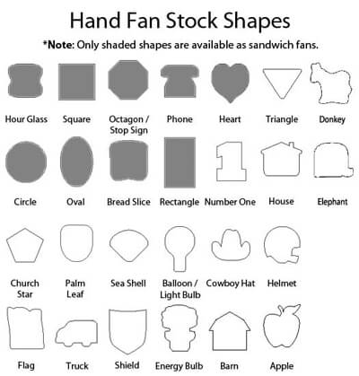 Printed Hand Fan Shapes